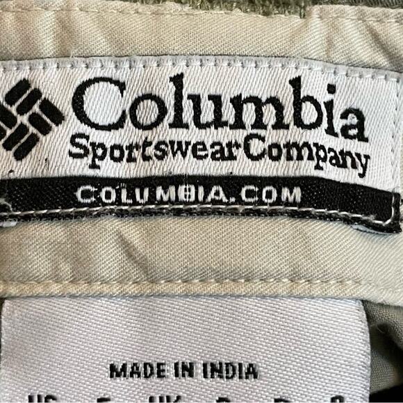 Columbia army green cotton cargo utility shorts roll tab hem size 10 - Picture 9 of 11